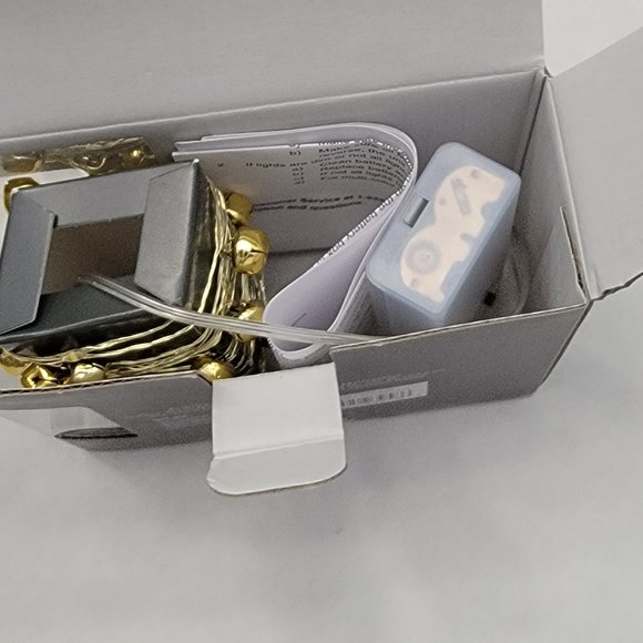 New 2 Threshold Led Dewdrop String Lights Battery Operated 40 lights Gold Bells - Picture 11 of 12